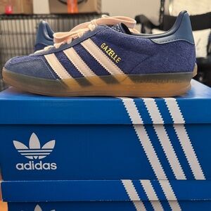 Adidas Gazelle Navy and White Sneakers
